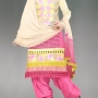 online shopping of cream-baby pink Georgette salwar kameez from unnati silks