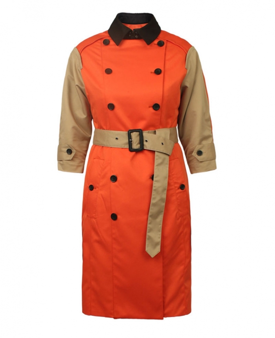 Sandwich belted trench coat