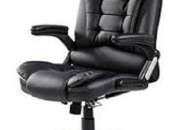 Faux Leather Executive High Back Office Chair With Arm Rests-black